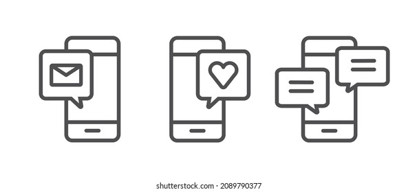 Icon set for communicating with smartphones
