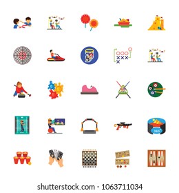Icon set of computer, gambling and board games. Leisure games, entertainment, competition. Games concept. For topics like leisure, hobby, activity