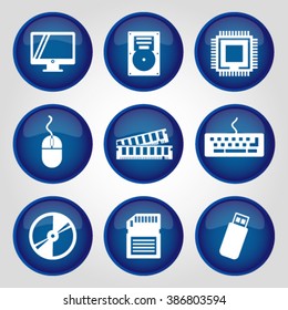 Icon set computer hardware