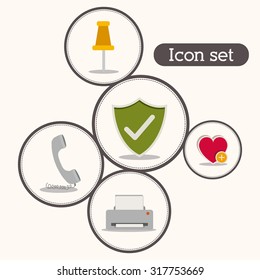 Icon set  concept over flat design, vector illustration eps 10