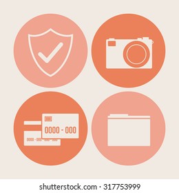 Icon set  concept over flat design, vector illustration eps 10
