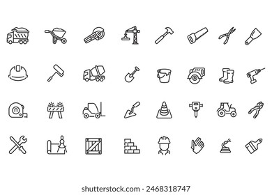 Icon set - Construction. Home improvement icon set. Contains a repair tool icon.