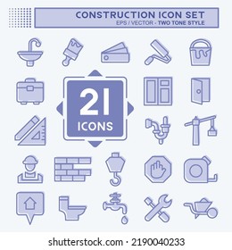 Icon Set Construction. suitable for building symbol. two tone style. simple design editable. design template vector. simple illustration