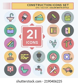 Icon Set Construction. suitable for building symbol. color mate style. simple design editable. design template vector. simple illustration