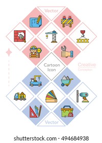 icon set construction vector