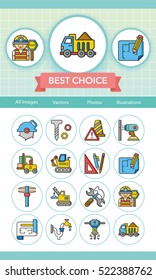 icon set construction vector