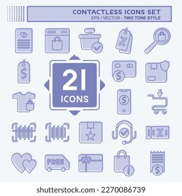 Icon Set Contactless. related to Business symbol. Two Tone Style. simple design editable. simple illustration