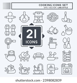 Icon Set Cooking. related to Food symbol. line style. simple design editable. simple illustration