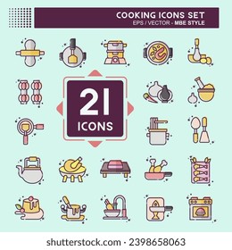 Icon Set Cooking. related to Food symbol. MBE style. simple design editable. simple illustration