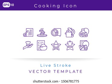 Icon Set Cooking for Website, Infographic Element. Vector illustration design template