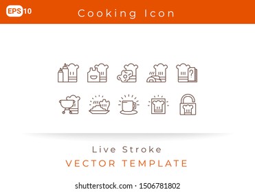 Icon Set Cooking for Website, Infographic Element. Vector illustration design template