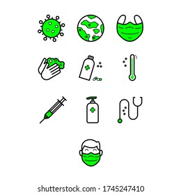Icon Set of Coronavirus Related With Filledline Icon Style