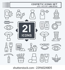 Icon Set Cosmetic. related to Beautiful symbol. line style. simple design editable. simple illustration