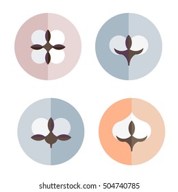 Icon set Cotton. Vector Illustration