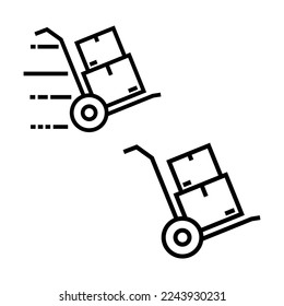 Icon set of courier, parcel, mail, box, postcard, envelope, package, etc, Shipment delivery boxes, cargo box distribution, export boxes, return parcel symbol design vector illustration.