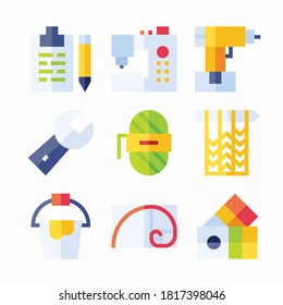 Icon Set Creative Tools for different seasons Color