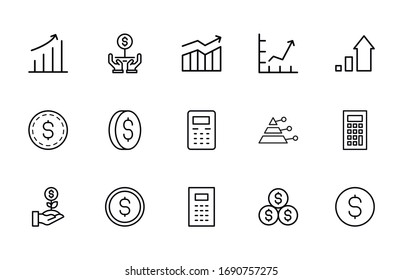 Icon set of credit. Editable vector pictograms isolated on a white background. Trendy outline symbols for mobile apps and website design. Premium pack of icons in trendy line style.