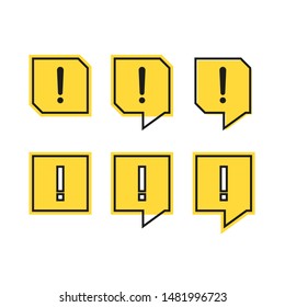 Icon set of cution logo in white background. Vector in flat design. Eps 10.
