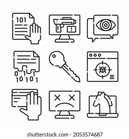 Icon Set Cyber Crimes for different seasons Line