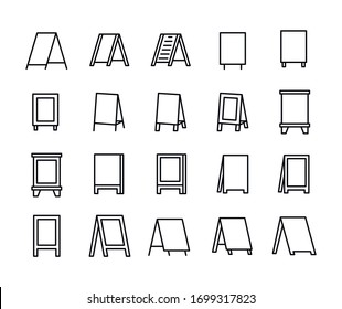 Icon set of daily specials board. Editable vector pictograms isolated on a white background. Trendy outline symbols for mobile apps and website design. Premium pack of icons in trendy line style.