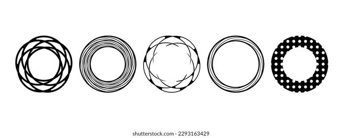 Icon set of Decorative circles design elements. Circle Logo. Flat vector illustration