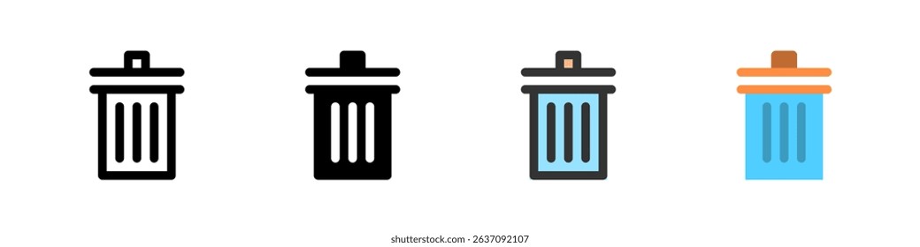 Icon set for delete. Suitable for apps, file management, or UI design.