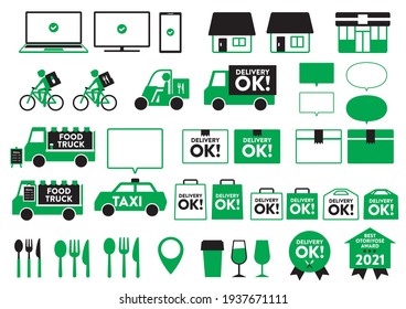 Icon Set For Delivery And Mail Order