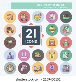 Icon Set Delivery. suitable for education symbol. flat style. simple design editable. design template vector. simple illustration