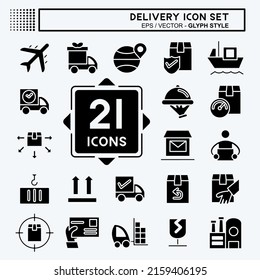 Icon Set Delivery. suitable for education symbol. glyph style. simple design editable. design template vector. simple illustration