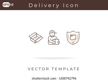 Icon Set Delivery For Website, Infographic Element. Vector Illustration
