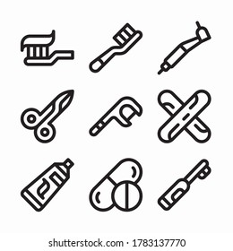 Icon Set Dental Care for different seasons Line