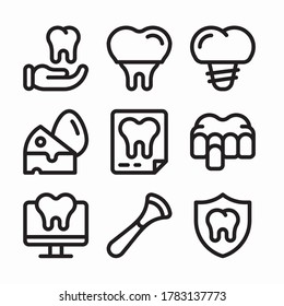 Icon Set Dental Care for different seasons Line