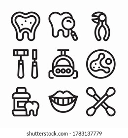 Icon Set Zahnpflege für verschiedene Jahreszeiten Linie
