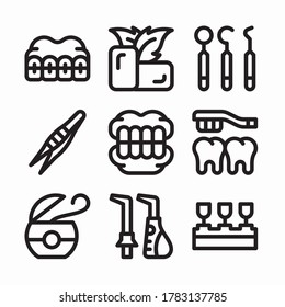 Icon Set Zahnpflege für verschiedene Jahreszeiten Linie