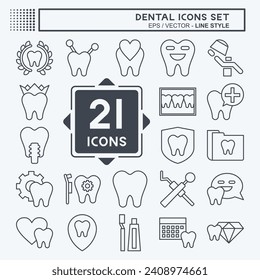 Icon Set Dental. related to Health symbol.line style. simple design editable. simple illustration