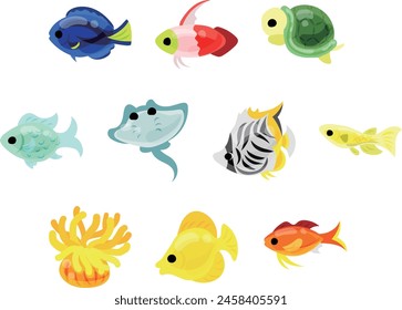 The Icon set depicting the colorful underwater world.