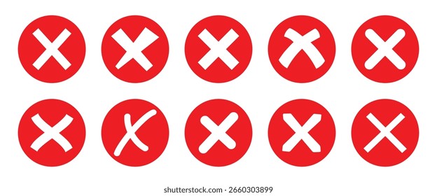 Conjunto De Ícones Que Representa A Cruz Vermelha. Conjunto de ilustrações de vetor de cruz vermelha