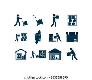 Icon set design, Delivery logistics transportation shipping service warehouse industry and global theme Vector illustration