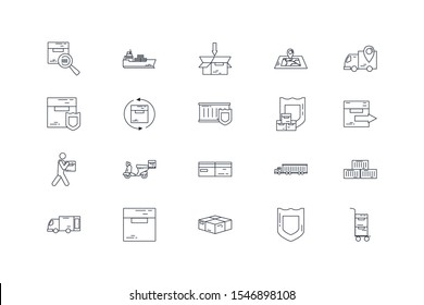 Icon set design, Delivery shipping logistics transportation distribution and merchandise theme Vector illustration