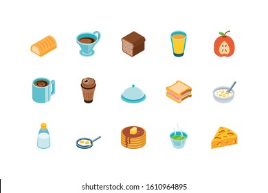 Icon set design, Eat food restaurant menu dinner lunch cooking and meal theme Vector illustration