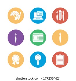 diseño de conjunto de iconos, enseñanza de clase universitaria de la escuela de educación preescolar, aprendizaje de clase y tema primario Ilustración vectorial