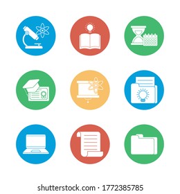 icon set design, Eduaction school university class lesson knowledge preschooler study learning classroom and primary theme Vector illustration