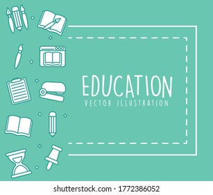 icon set design, Eduaction school university class lesson knowledge preschooler study learning classroom and primary theme Vector illustration