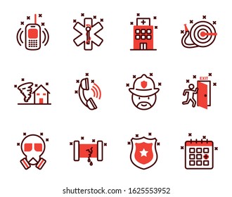 Icon set design, Emergency rescue save department 911 danger help safety and aid theme Vector illustration