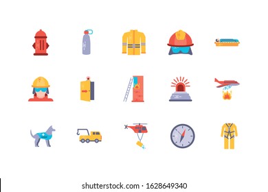 Icon set design, Emergency rescue save department 911 danger help safety and aid theme Vector illustration