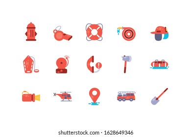 Icon set design, Emergency rescue save department 911 danger help safety and aid theme Vector illustration