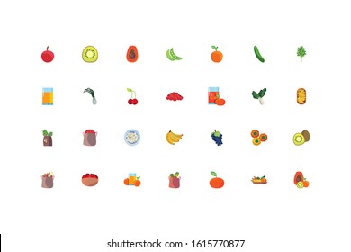 Icon set design, healthy organic food fresh natural market product quality and restaurant theme Vector illustration