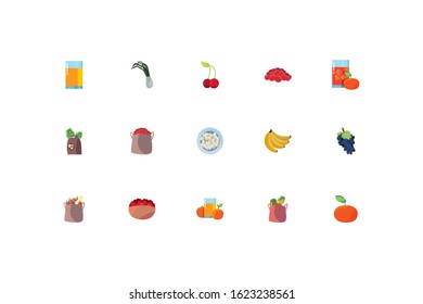 Icon set design, healthy organic food fresh natural market product quality and restaurant theme Vector illustration