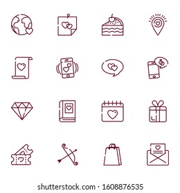 Icon set design of Love valentines day wedding passion romantic decoration and marriage theme Vector illustration