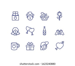 Icon set design of Love valentines day wedding passion romantic decoration and marriage theme Vector illustration